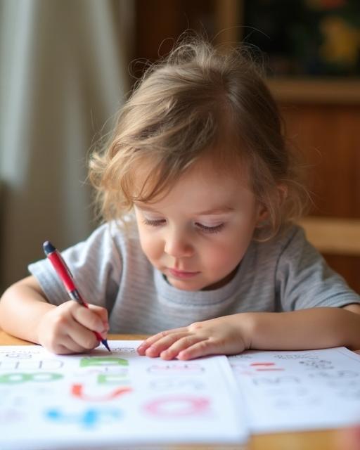 Criança segurando material